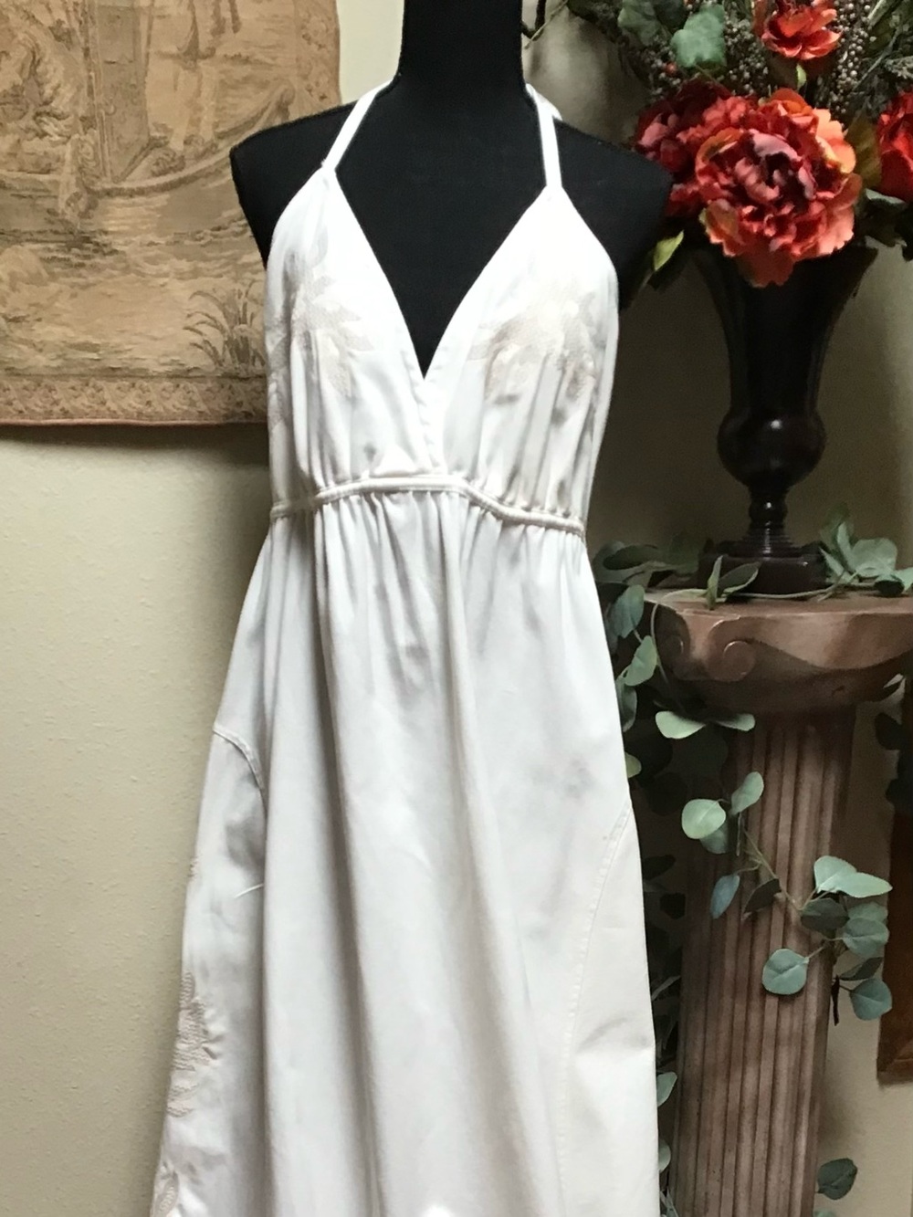 Robert Rodriquez White Halter Maxi Dress